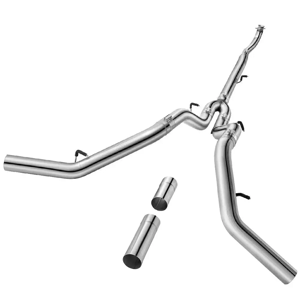 L5P DURAMAX 1723 DOWNPIPE BACK STAINLESS STEEL DUAL EXHAUST.