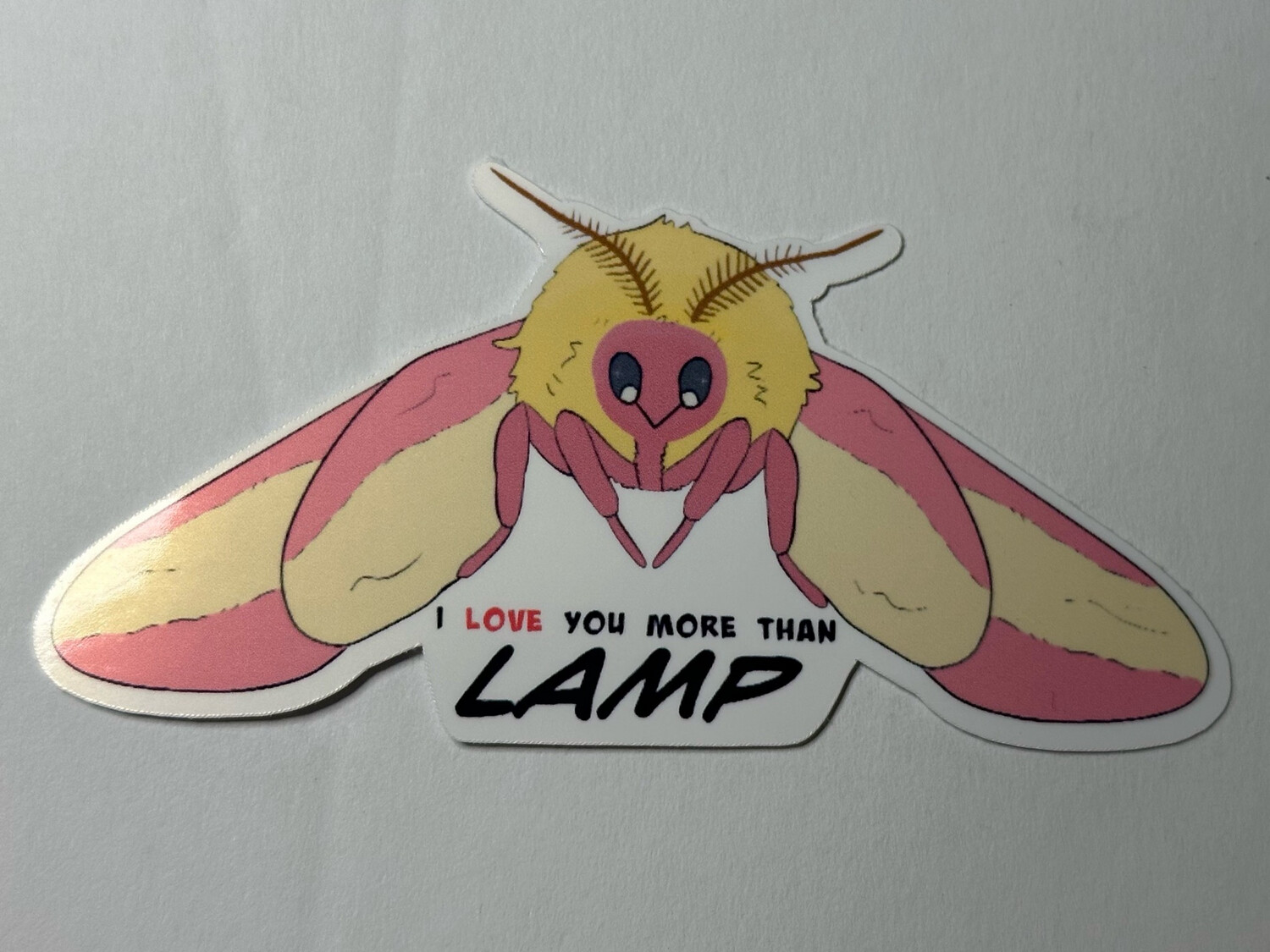 I Love You More Than Lamp - Moth Sticker