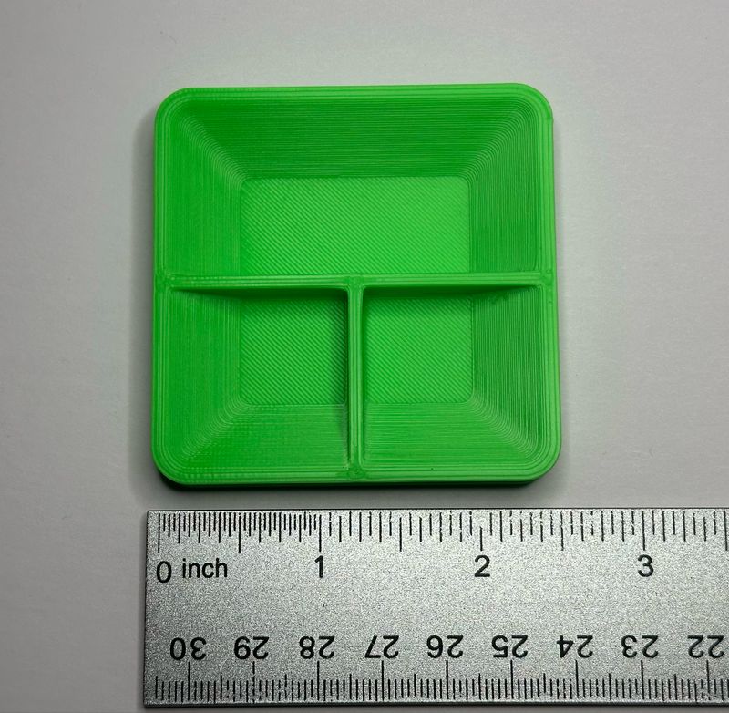 Green Three Compartment Feeding Dish