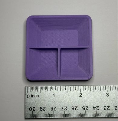 Purple Three Compartment Feeding Dish