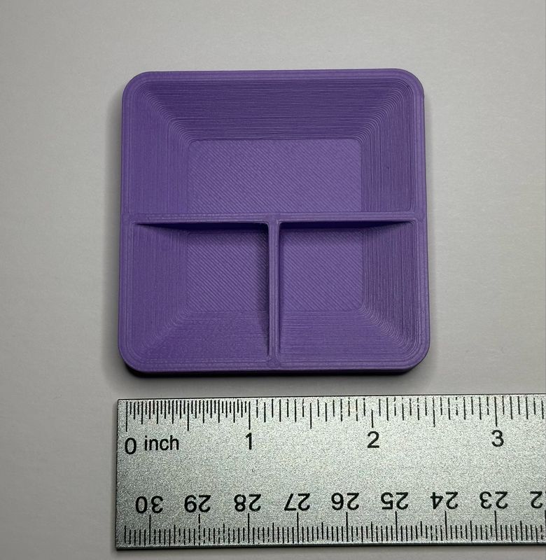 Purple Three Compartment Feeding Dish