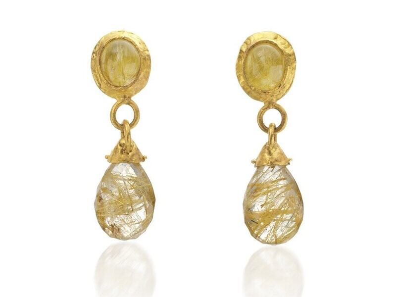 Rutilated Quartz Brioletes