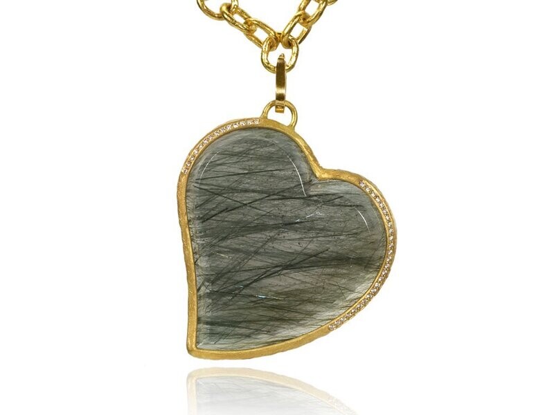 Rutilated Quartz Heart
