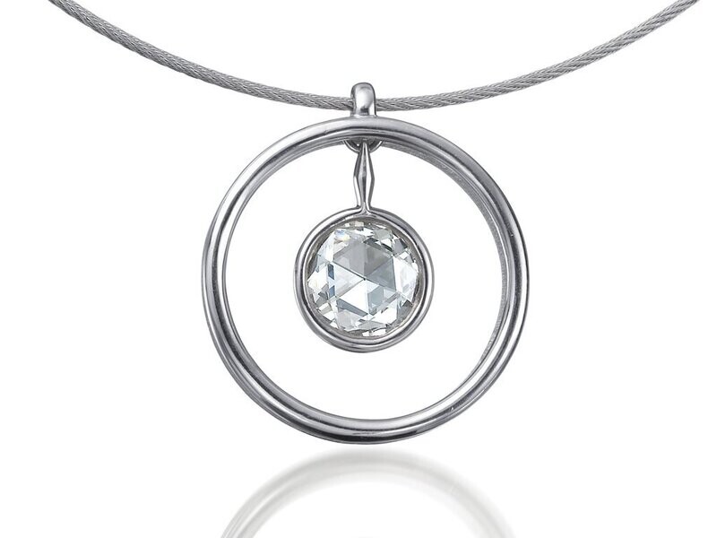 Platinum and Double Rose Cut Diamond