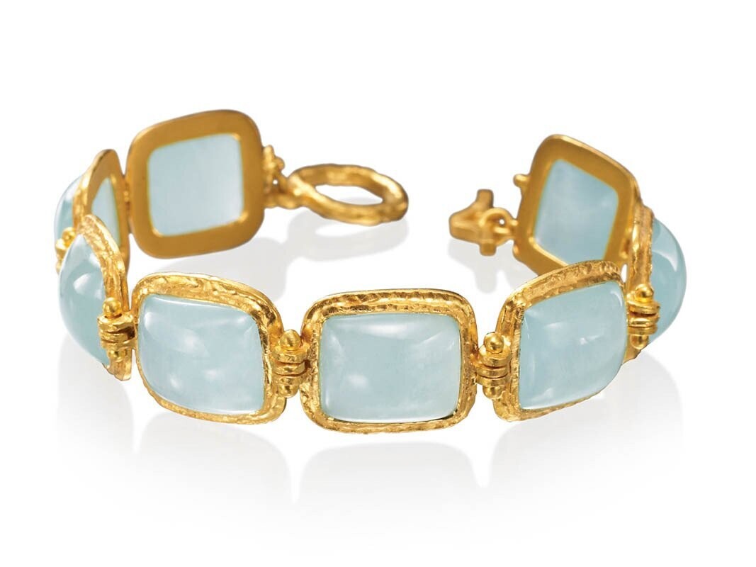 Milky Aqua Hinged Bracelet