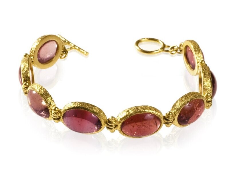 Pink Tourmaline Hinged Bracelet