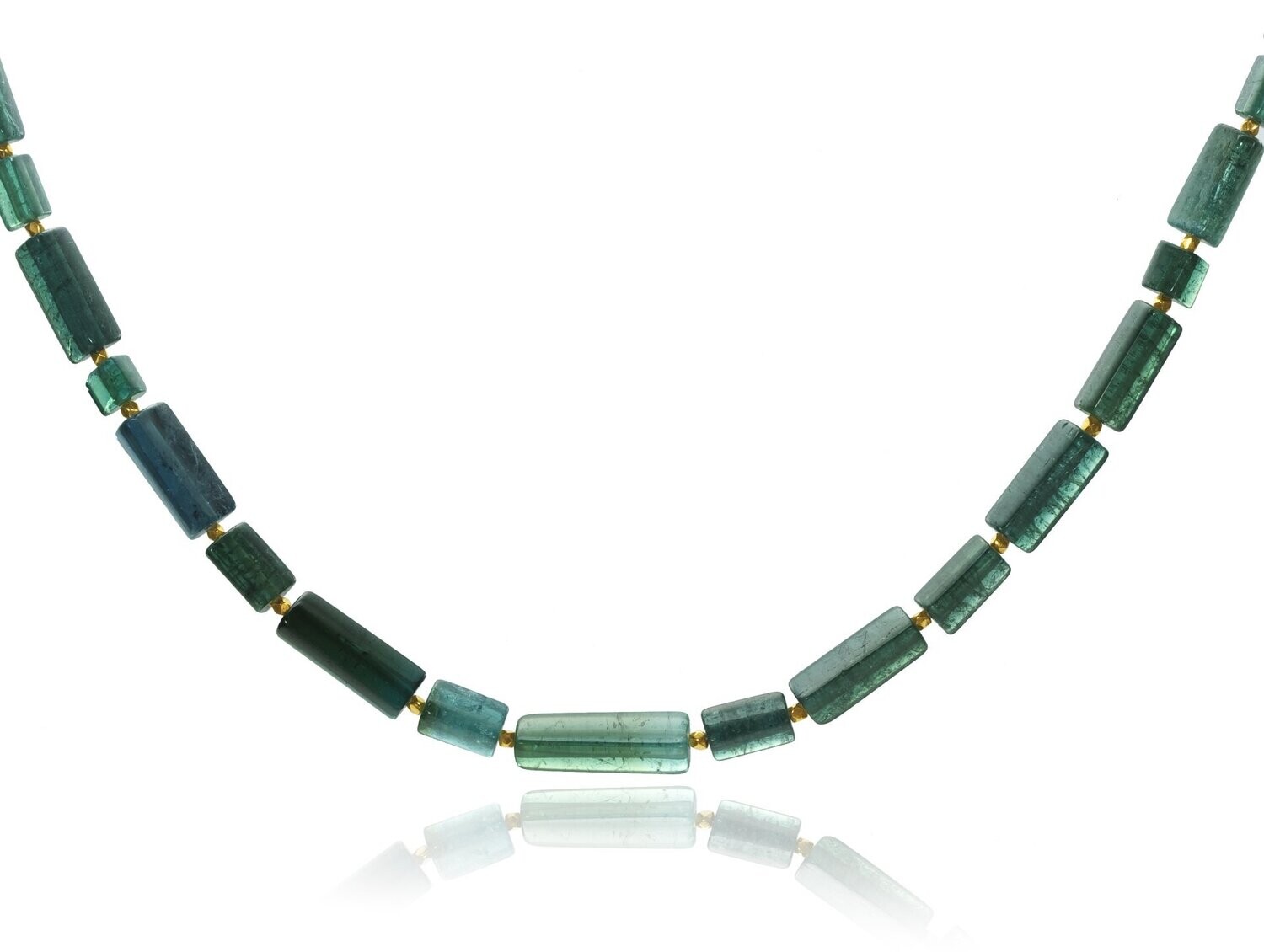 Indigolite Beads and Gold