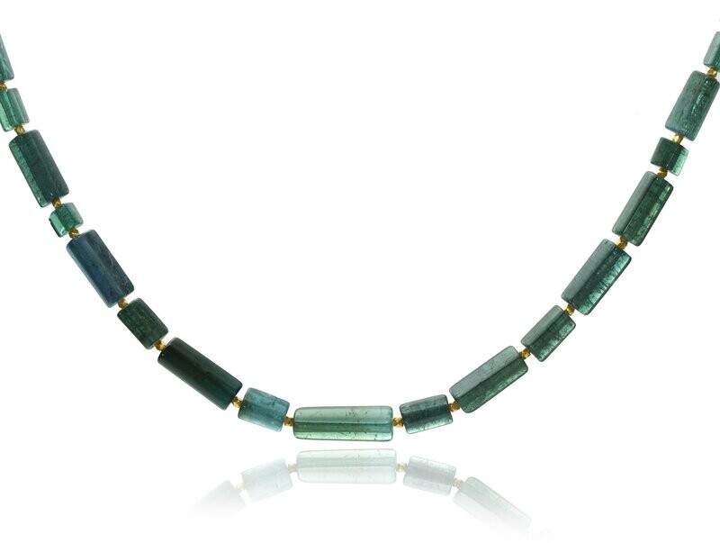 Indigolite Beads and Gold