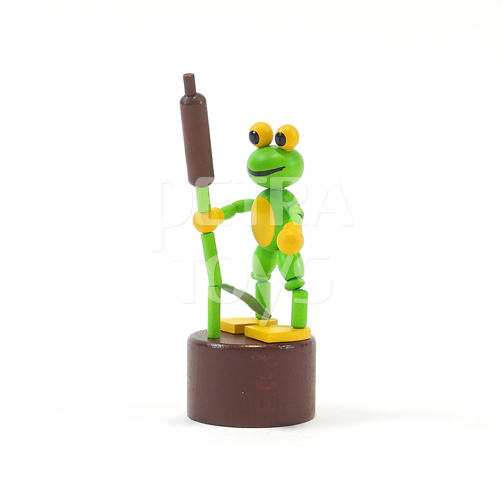 Frog with Cattail Press Puppet