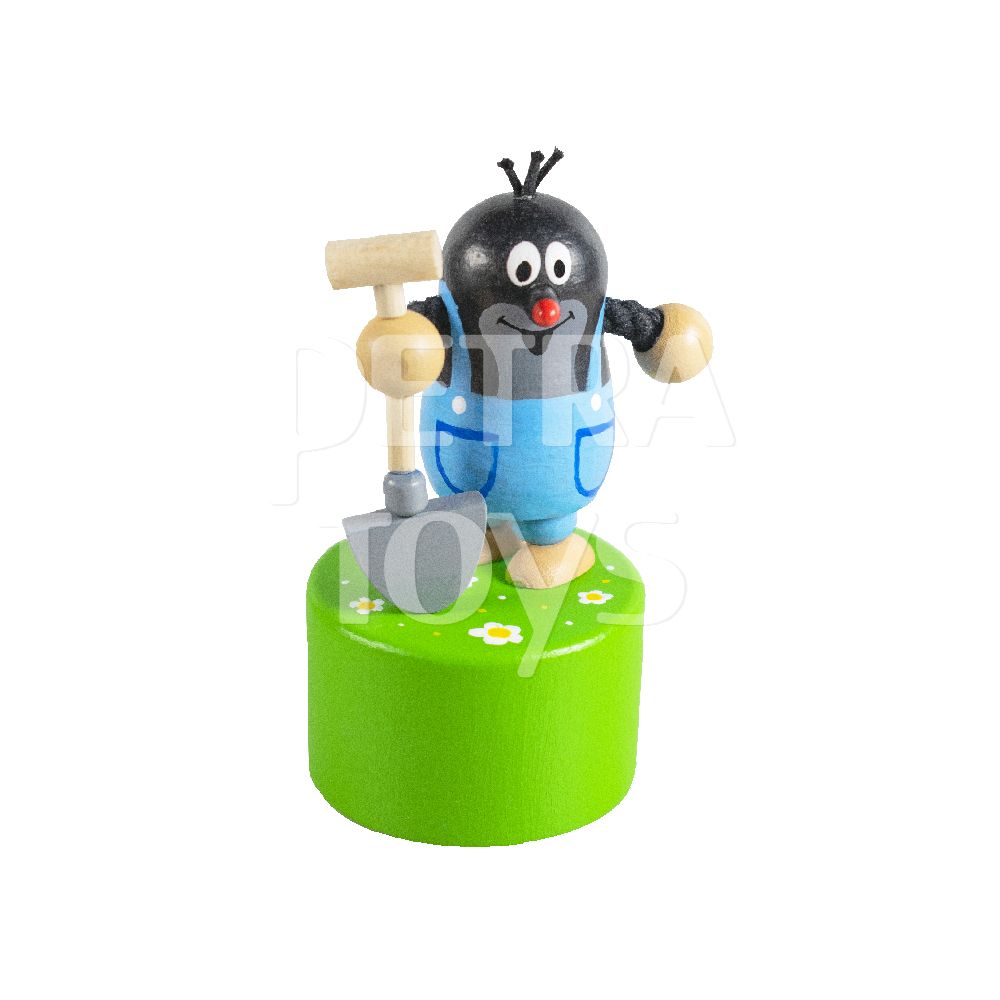 Krtek the Little Mole with a Shovel Press Puppet