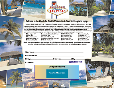 Full Color Electronic 3 Day Vacation Certificate Full Color Electronic 3 Day Vacation Certificate