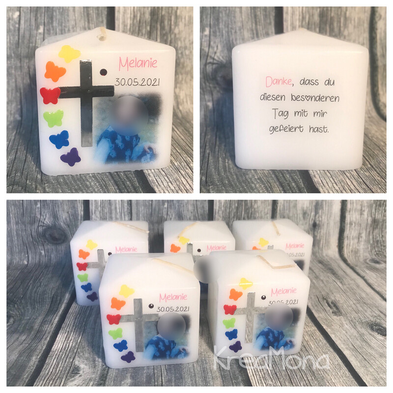 Mini Kerze Schmetterling Regenbogen