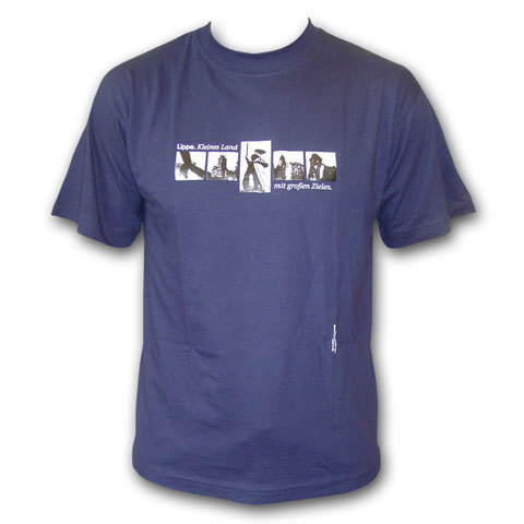 T-Shirt T-Shirt "Kleines Land - große Ziele" - Blau