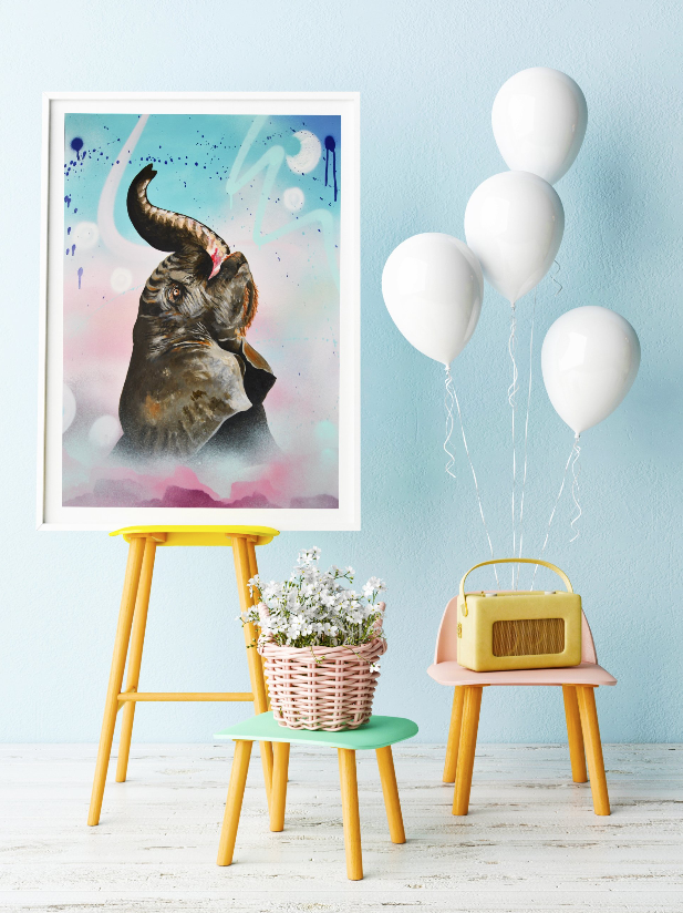 &#39;Elegant Elephant&#39; Art Print