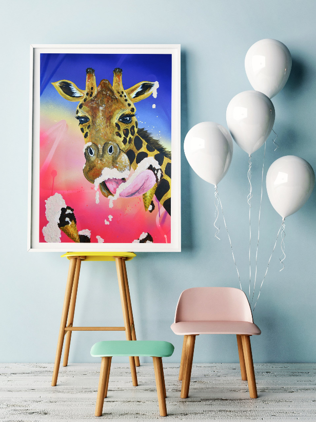 &#39;Giraffes Day Out&#39; Art Print