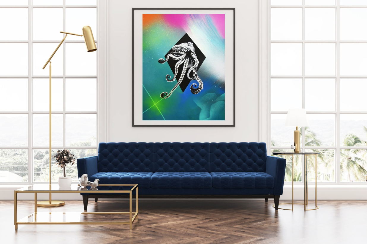 &#39; Fluor Octopus&#39; Art Print