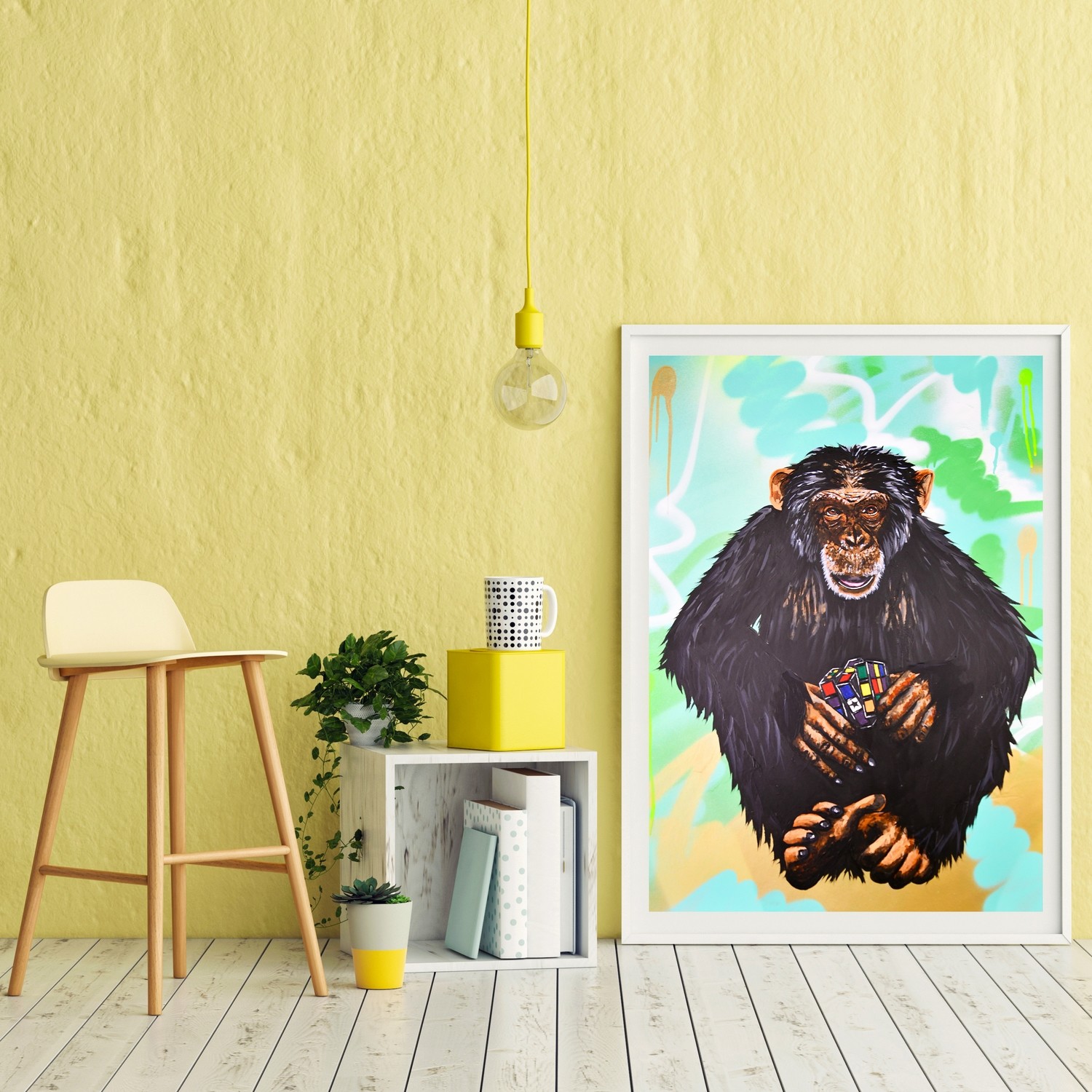 &#39;Clever Chimp&#39; Art Print