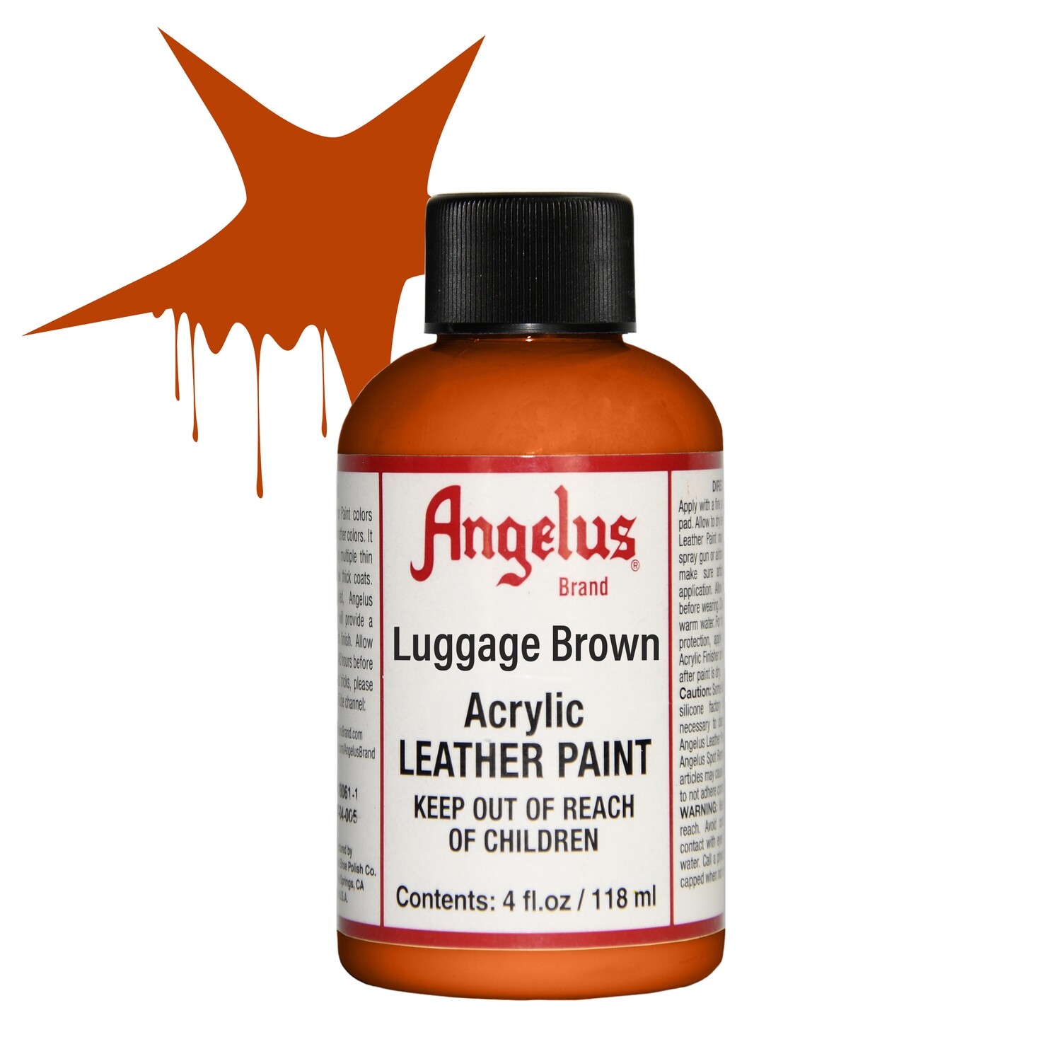 Angelus Luggage Brown Leather Paint