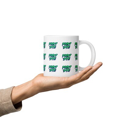 Paint OR Die White glossy mug