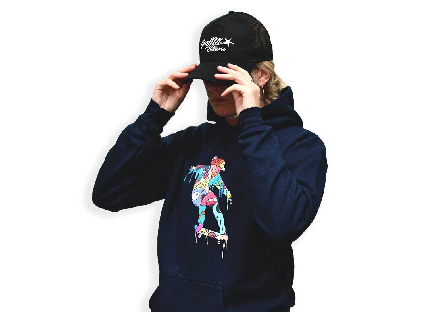 Can You Even Skate? Girls Hoodie - Navy