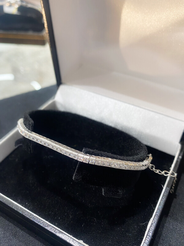 Silver Tennis Bracelet Set With Cubic Zirconia