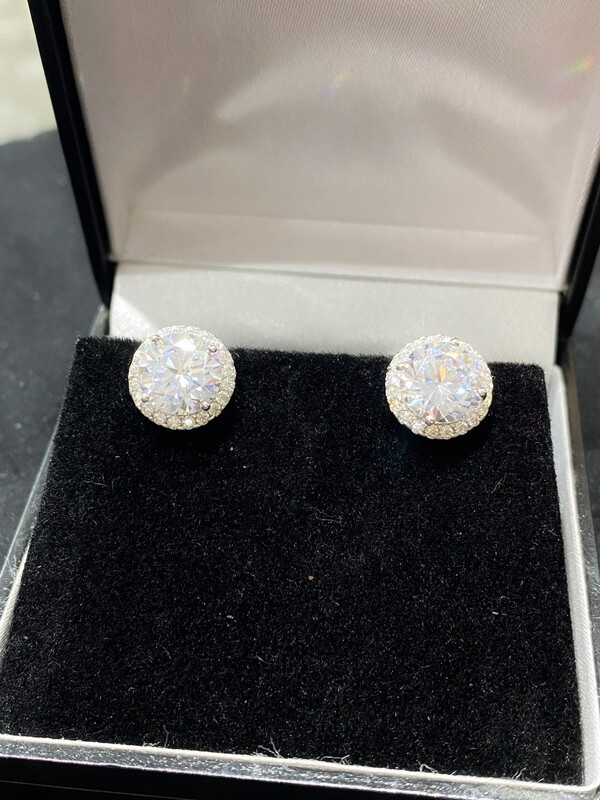 Silver Halo Set Earrings
