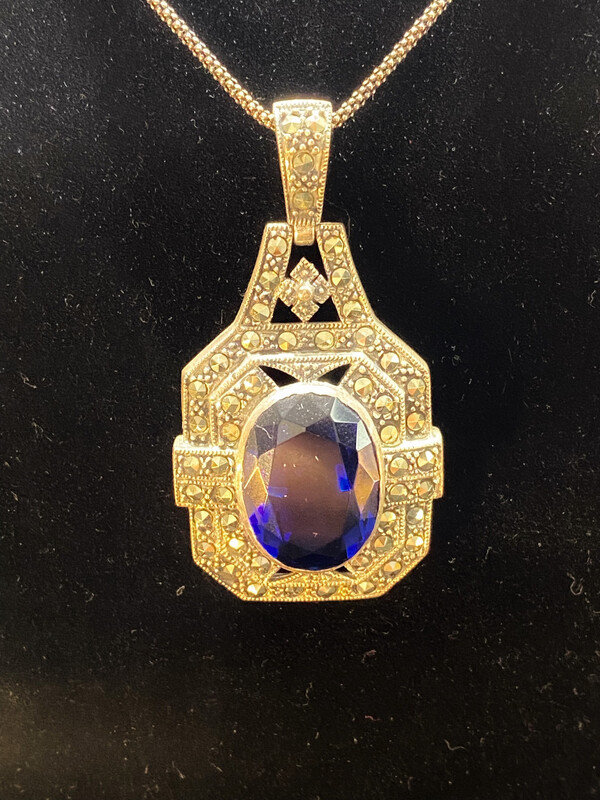 Art Deco Inspired Silver Necklace
