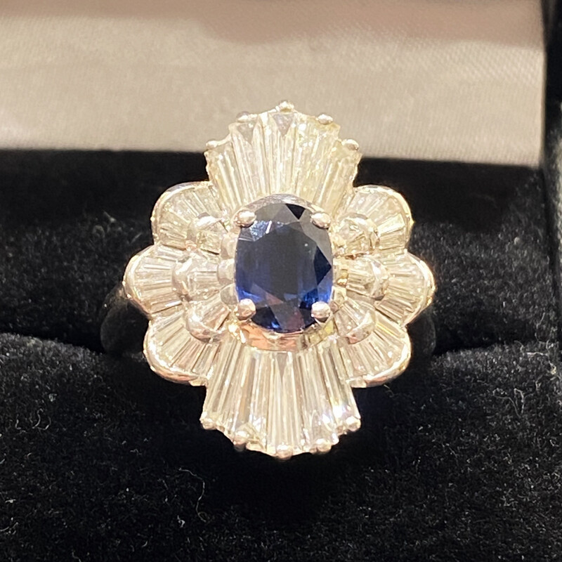 Sapphire And Diamond Ballerina Ring