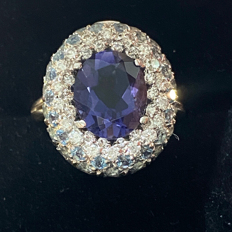 Tanzanite, Aquamarine And Diamond Ring