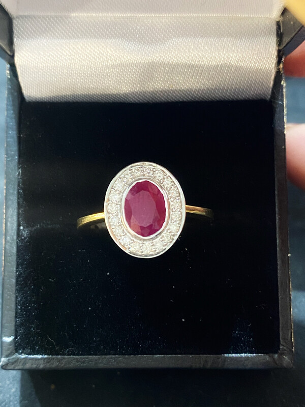 Ruby And Diamond Cluster