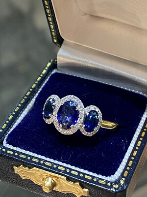 Sapphire And Diamond Three Stone