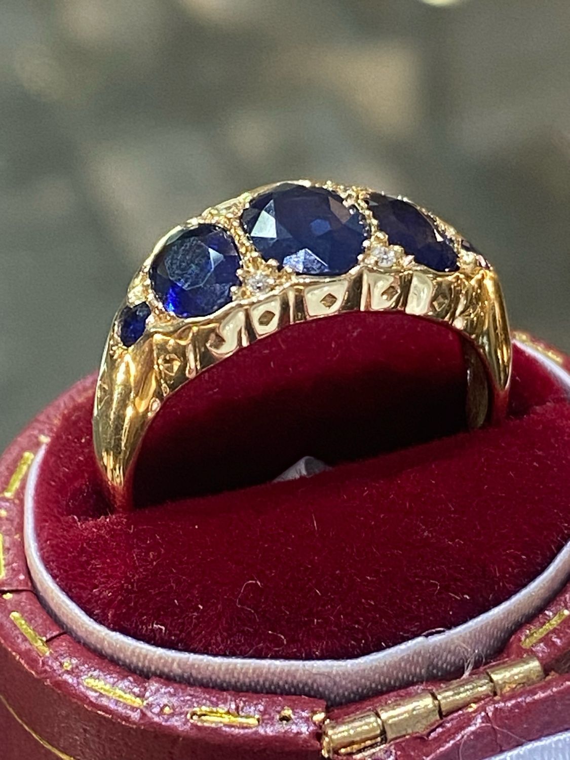 Sapphire Ring Set In 9kt Yellow Gold
