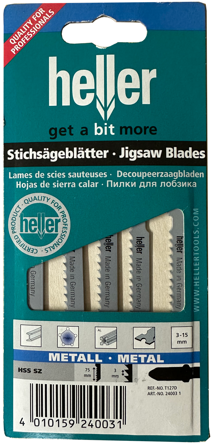 5 St. HELLER HSS-Stichsägeblatt  für schnelle Schnitte in Alu und 3 - 30 mm Kalksandstein
