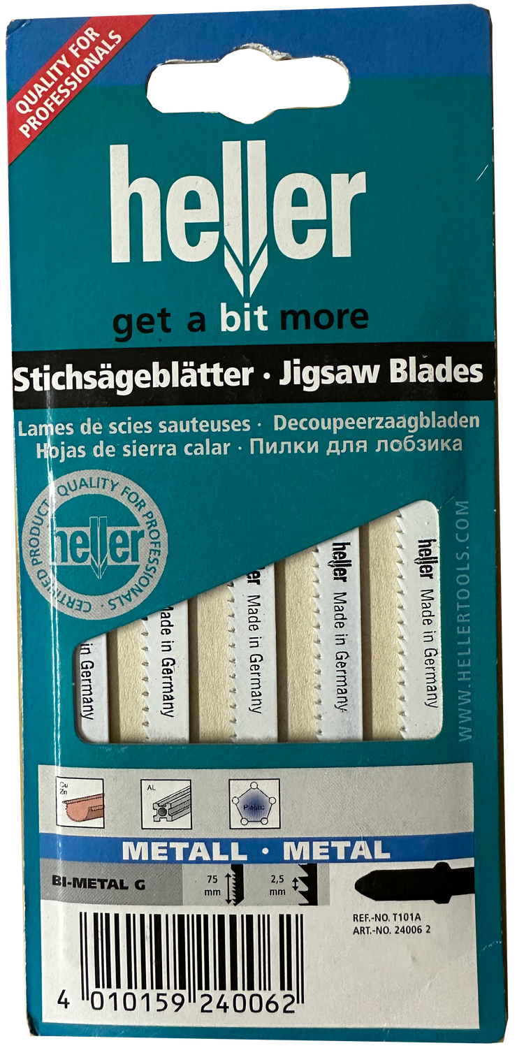 5 St. HELLER BI-Metall-Stichsägeblatt  flexibles Blatt in Plexiglas, Polycarbonat, Alu 2 - 20 mm