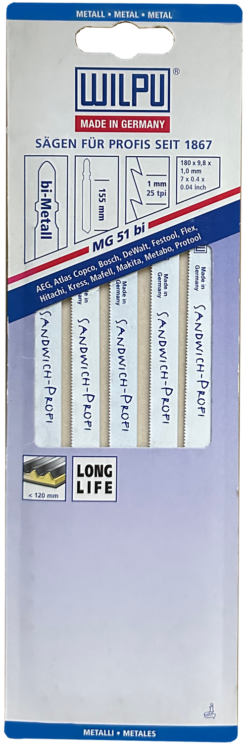 WILPU BI-Metall-Stichsägeblatt MG51bi