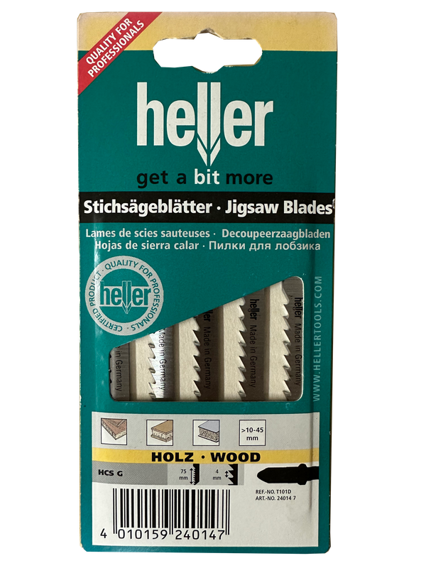5 St. HELLER HCS-Stichsägeblatt grober, schneller Zuschnitt in Material 5 - 50 mm 5 St. HELLER HCS-Stichsägeblatt grober, schneller Zuschnitt in Material 5 - 50 mm