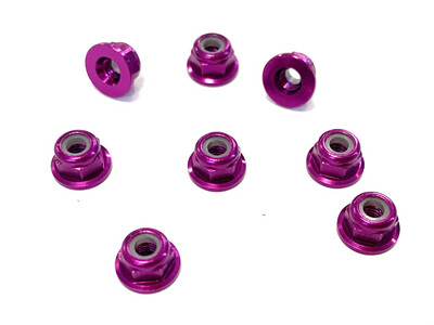 BLI075-PU - Bulloni in alluminio M3 svasati colore viola (8pz)