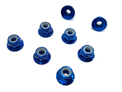 BLI076-BL - Bulloni in alluminio M4 svasati colore blu (8pz)