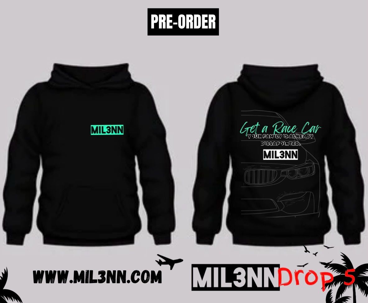 MIL3NN RACE CAR HOODIE