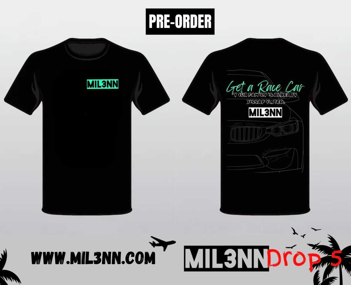 MIL3NN RACE CAR TEE