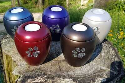 Urne Swarovski mit Windlicht