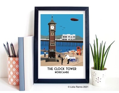 The Clock Tower, Morecambe limited edition art print of 200