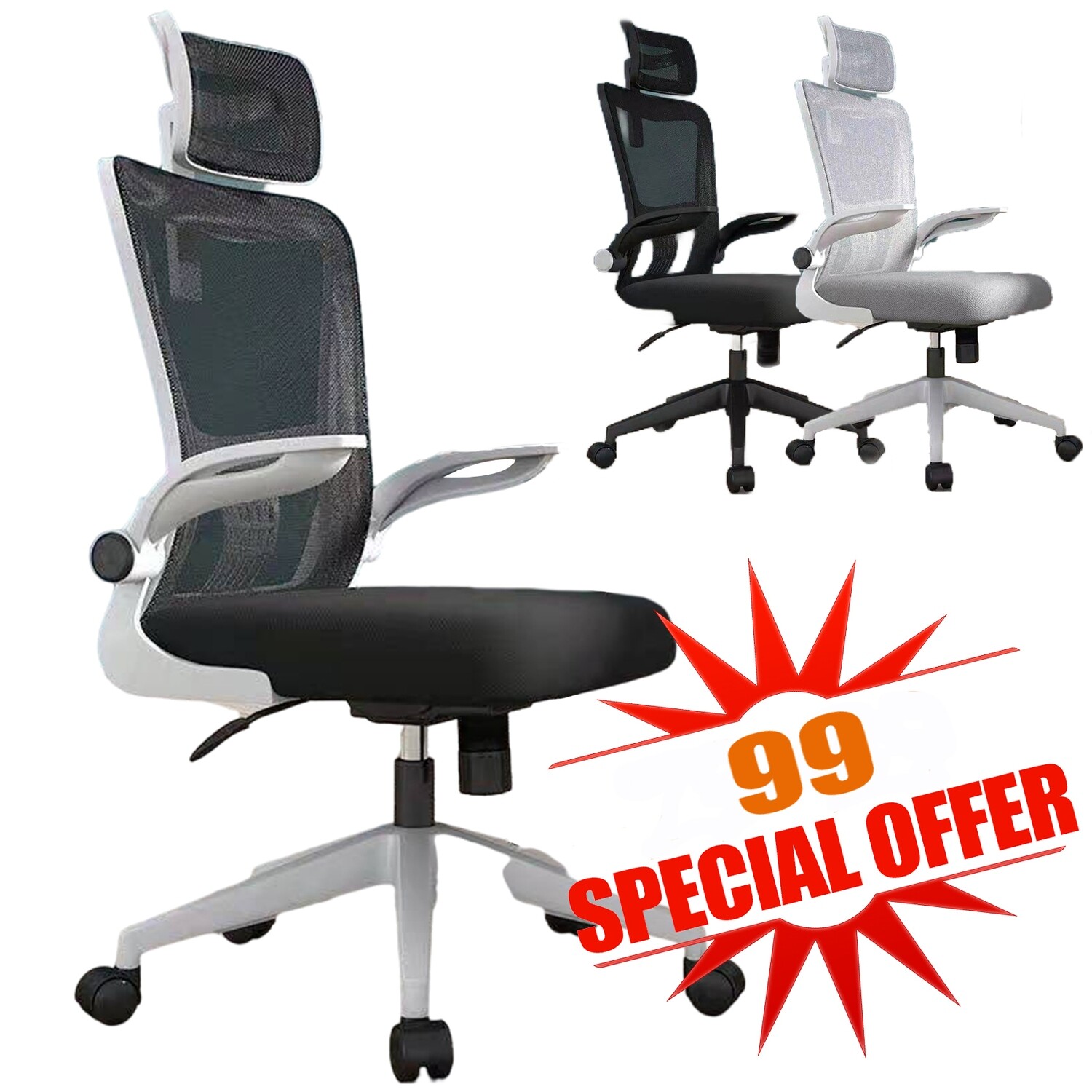 High-back Ergonomic Mesh Back Office Chair/ Computer Chair, Free shipping