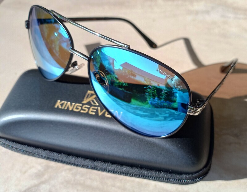 KINGSEVEN polarized Pilotenbrille / blau verspiegelt