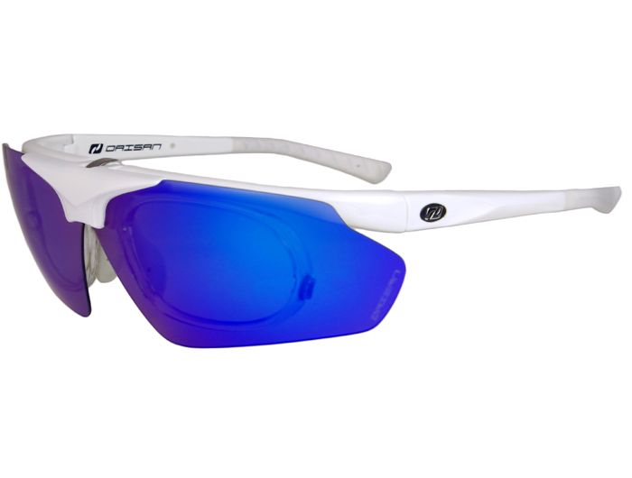 Sportbrille D114_2 "Visor" weiß/blau