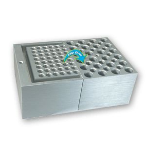 Quick-Flip™ Universal block Side 1: Holds: 24 x 1.5ml/2.0ml &amp; 14 x 0.5ml Side 2: Holds: 6 x PCR strips, 48 x 0.2ml or 1 PCR Plate&quot; 