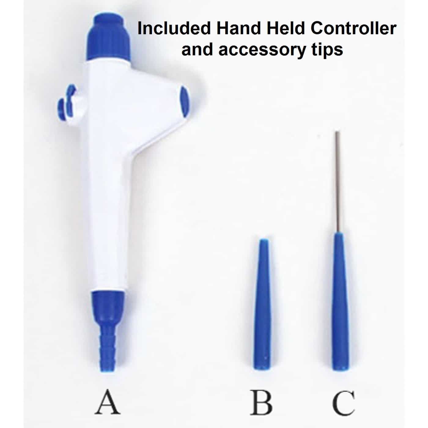 Handheld vacuum controller with single channel adapters