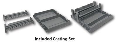 Extra casting set for 10.5x10cm and 10.5x6cm gels.  Includes stand, trays, E1101-COMB1 double-sided combs