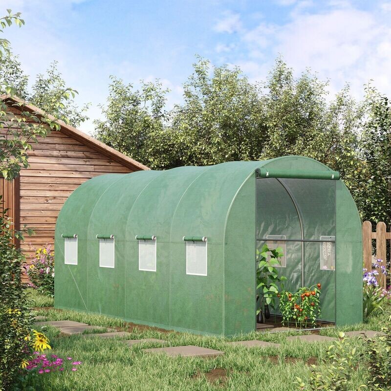 Walk in Polytunnel Garden Greenhouse Window Door Outdoor Plant Flower 4 x 2M