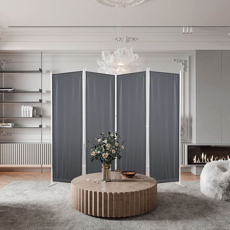 Folding Privacy Screen Room Dividers Free Standing Protective 4 Panels Screens Wall